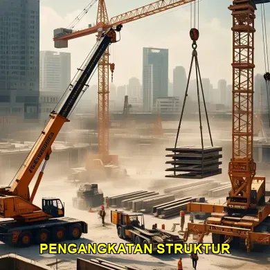 Proses Pengangkatan Struktur Crane di Gedung Sunan Pandanaran RSPD Klaten